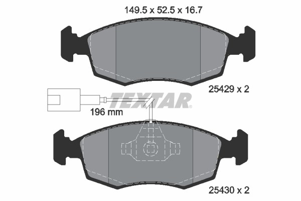 Bremsbelagsatz FÜR Fiat Punto (199 ), Fiat 500 (312 ) - Textar 2542901-image