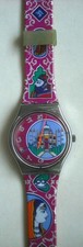 Vintage SWATCH GX 125 DEHLI Watch 1993 NEW BATTERY Swiss Made Cracked Band