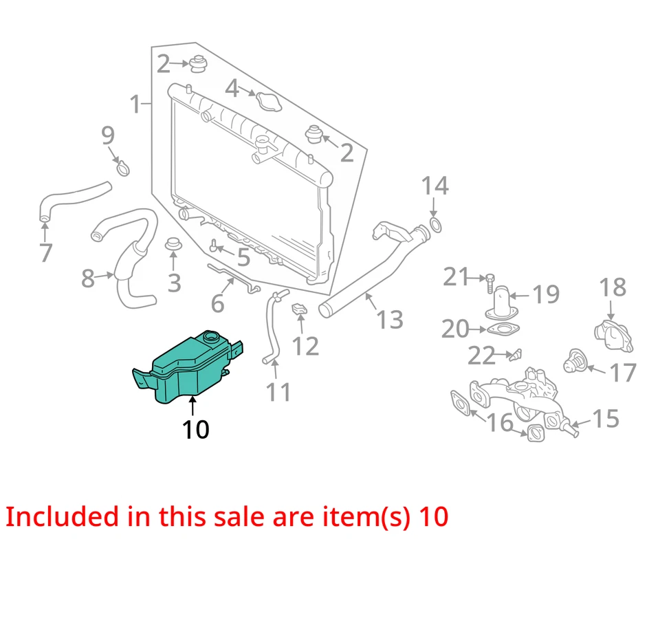 Hyundai Santa Fe 2004 botella de desbordamiento de refrigerante OEM 125 k millas - LKQ368418558 Foto 4 de 4