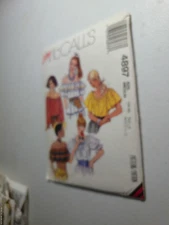 McCall's WOMAN'S PEASANT STYLE TOPS Sewing PATTERN #4897 size 14-16