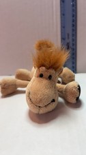 Vintage Plush Camel Toy with Faux Fur Mane
