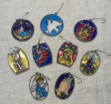 Lot Of 9 Vintage Makit Bakit Christmas Ornament Sun Catcher Santa Angel