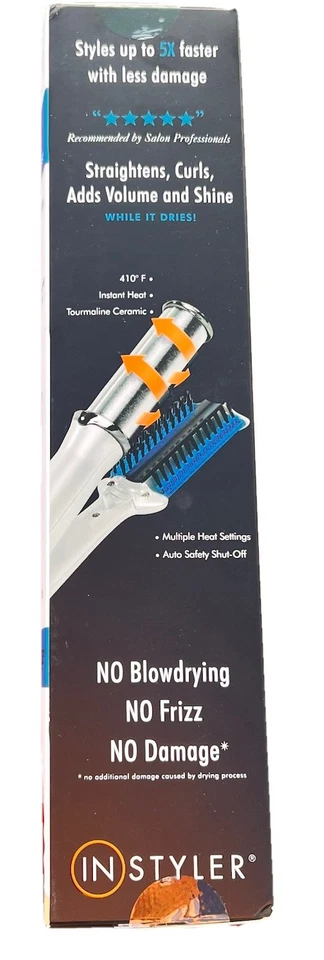 Cepillo para rizar giratorio húmedo a 2 seco InStyler blanco azul ¡Nuevo! Foto 2 de 4