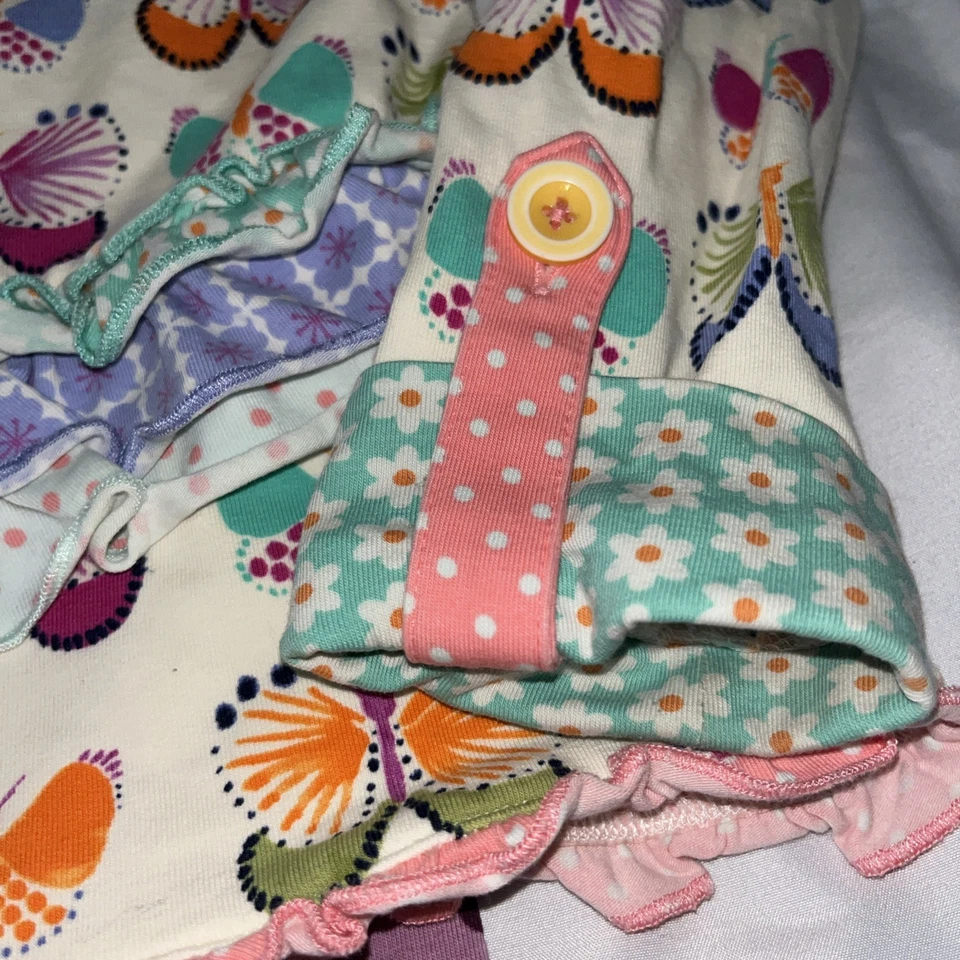 Matilda Jane Butterfly Shirt Purple Polka Dot Leggings Pants Set Outfit 8 - Image 3 of 4