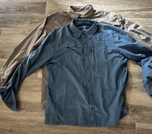 Mountain Hardwear Men's  Long Sleeve Nylon Fishing Shirt Button Front L lot 2