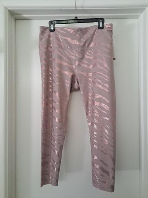 NWT Calia Energize High Rise 7/8 Leggings Foil Animal Print Smoky Mauve, Sz XL