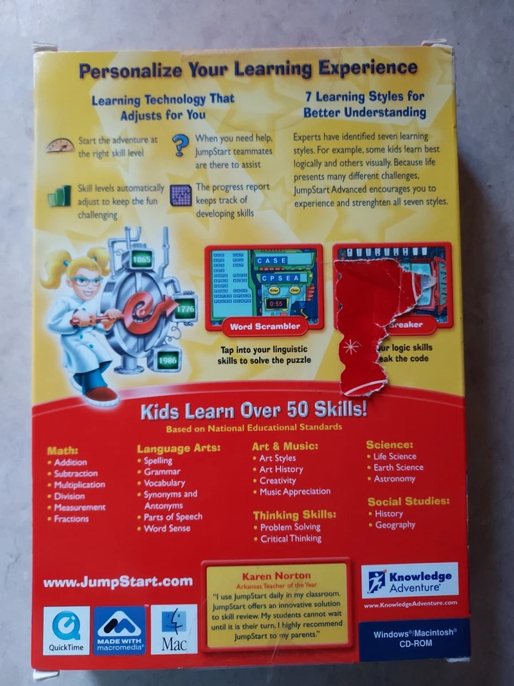 Jump Start Advanced 3rd Grade Win/Mac CD Rom, 4 CD Set,  Never Opened - Image 3 of 4