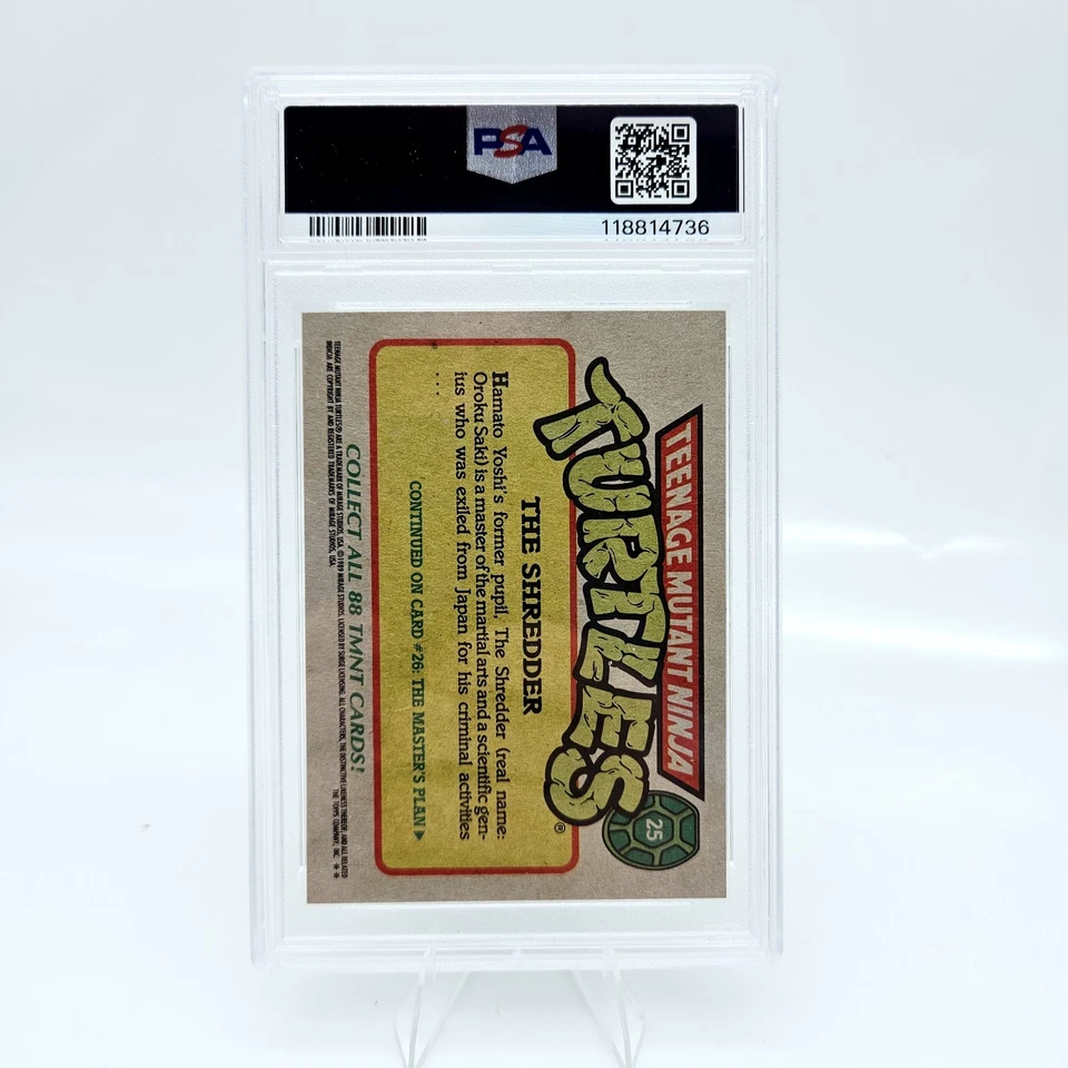 1989 Topps TMNT Ninja Turtles Shredder #25 Rookie Card 1st Edition PSA 10 - Image 2 of 2