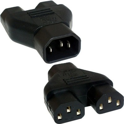 8er Pack - C14 auf 2 x C13 Kaltgeräte Netz Strom Y Splitter Adapter Wasserkocher PC Monitor