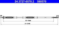 ATE Bremsseil Seilzug Feststellbremse 24.3727-0570.2 FüR Fiat Doblo 223AXA1A JTD