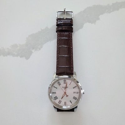 Tissot Classic Dream Men's Silver & Brown Leather Watch - T033410B