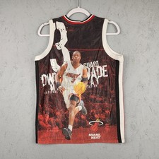 Miami Heat Basketball Jersey Youth Large 14/16 Black Red Dwyane Wade Graphic Y2K