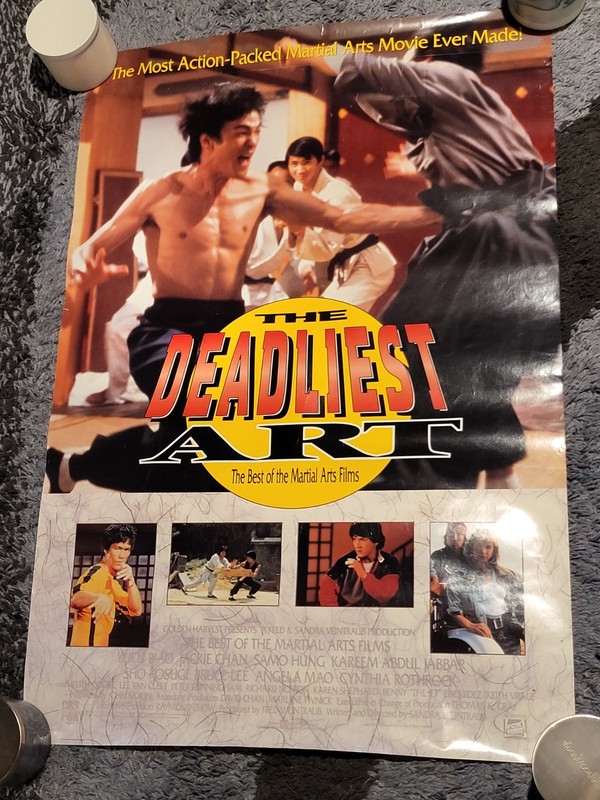 Vintage The Deadliest Art Movie Poster Bruce Lee Jackie Chan Cythina Rothrock