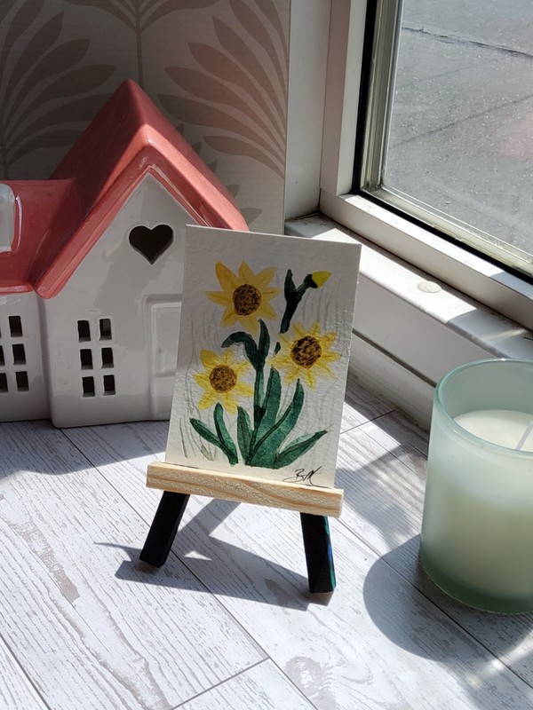 ACEO Original art cards Watercolor Yellow Daisies Handmade *Brittsartandmore