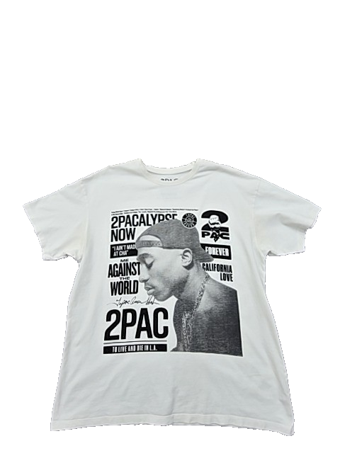 Pull & Bear x Tupac Men's White Graphic T-Shirt M USA 2022 | eBay
