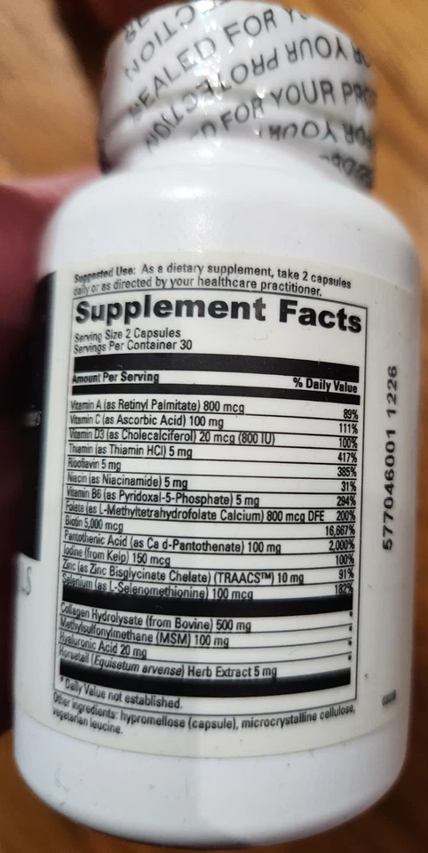 DaVinci Laboratories CABELLO, PIEL, UÑAS, 60 Cápsulas - CADUCIDAD: 2026 Foto 3 de 3