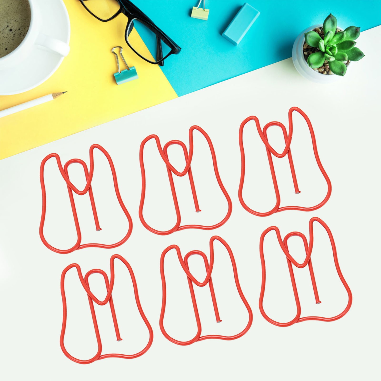 Cute Paper Clips Electroplating Process 100PCS Multifunctional Shaped Paper