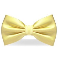 Solid Color Bow Tie Adjustable Bowtie for Men Light Yellow
