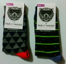 Lot Of 2 Pair Of Thieves Socks M/L 7-11 Shoe 8-12 year old Boys