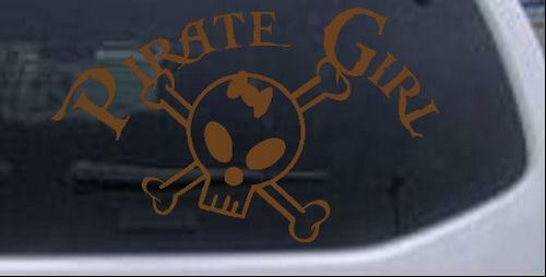 Pirate Girl Cute Skull Car or Truck Window Laptop Decal Sticker - Picture 28 of 32