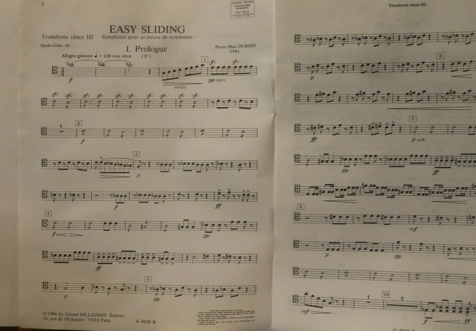 Sexteto de trombón fácil deslizamiento por Pierre Max Dubois dir Jean Douay  Foto 3 de 4