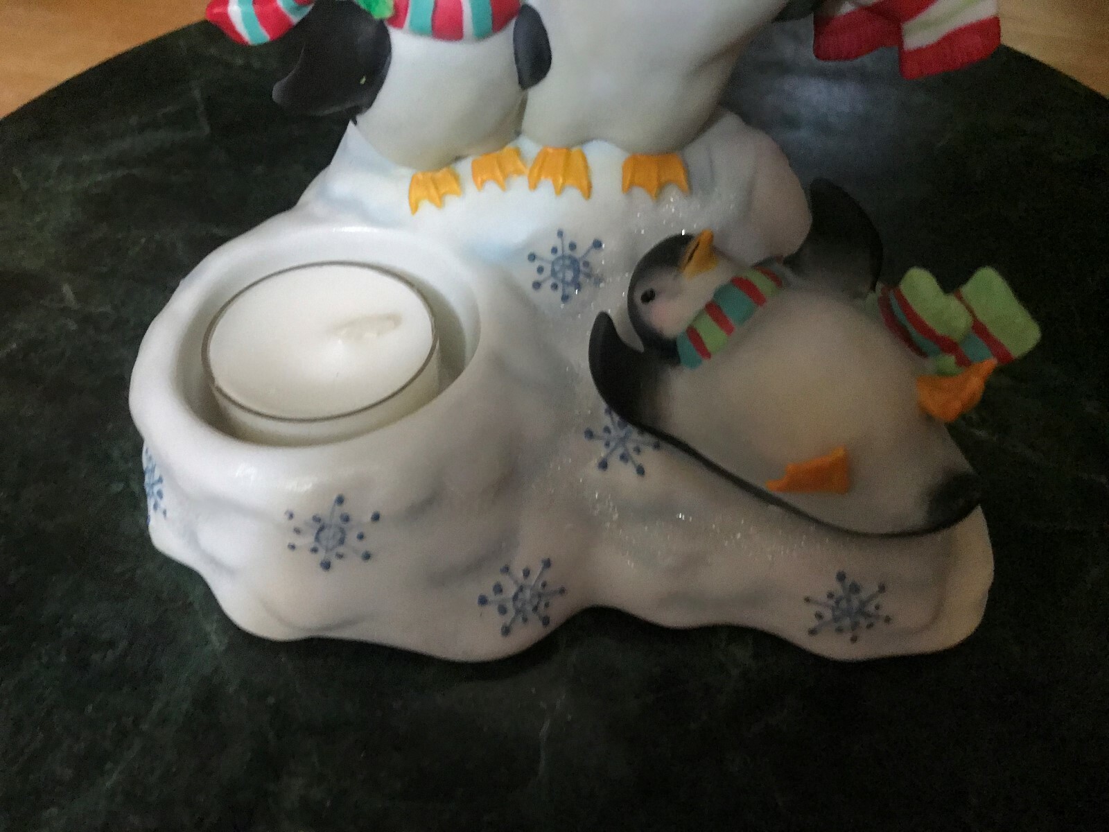 PartyLite Slip Slidin Penguins Tealight Candle Holder Retired by Susan