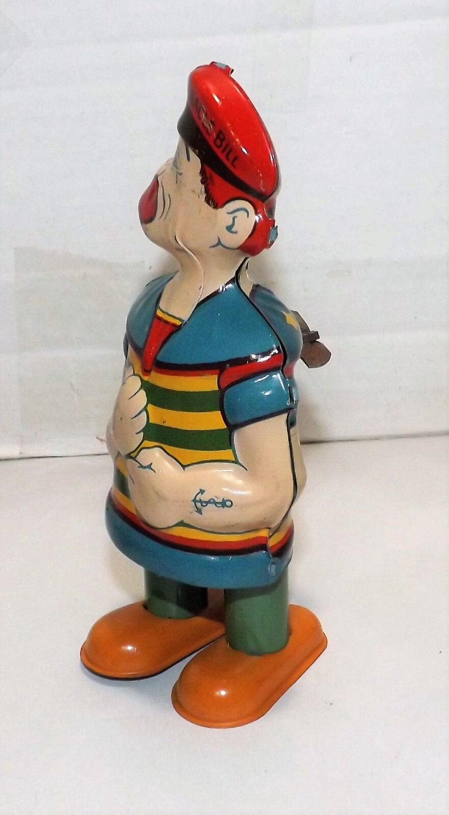 VINTAGE 1930'S J.CHEIN BARNACLE BILL THE SAILOR WINDUP TIN TOY POPEYE LOOKALIKE eBay