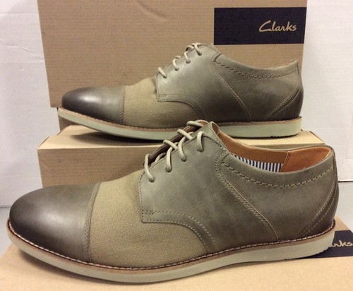 Clarks Raharto Vibe Olive Combi Leather Mens Shoes UK 9 / EUR 43