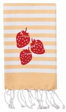 Strawberry Fouta Fringed Kitchen Dish Hand Towel Cotton by Kay Dee 