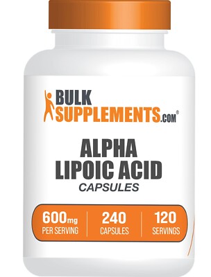 BulkSupplements Alpha Lipoic Acid (ALA) Capsules- 600mg per Serving-240 Capsules