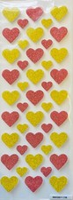 Glitter Pink Gold Foam Hearts Valentine's Day Stickers Planner Papercraft Crafts