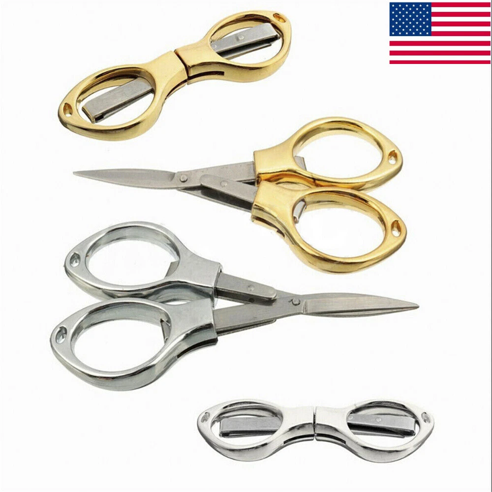 Stainless Steel Mini Folding Fishing Scissor Keychain Pocket Scissors Cutter