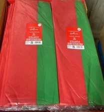 Hallmark  USA  (2-PACK) Green & Red 70 count Tissue Paper Gift Wrap 20" x 19.75”