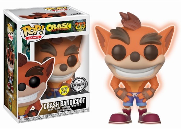 Crash Bandicoot Gitd Glows In The Dark Pop! Games #273 Vinyl Figur Funko-image