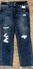 NWT WOMENS VERVET HAYLIE HIGH RISE SKINNY JEANS-SIZE 31-MEDIUM BLUE TRIPLE BTN