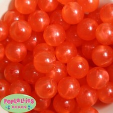 20mm Orange Frosted Style Acrylic Bubblegum Beads 20pc lot Gumball Chunky