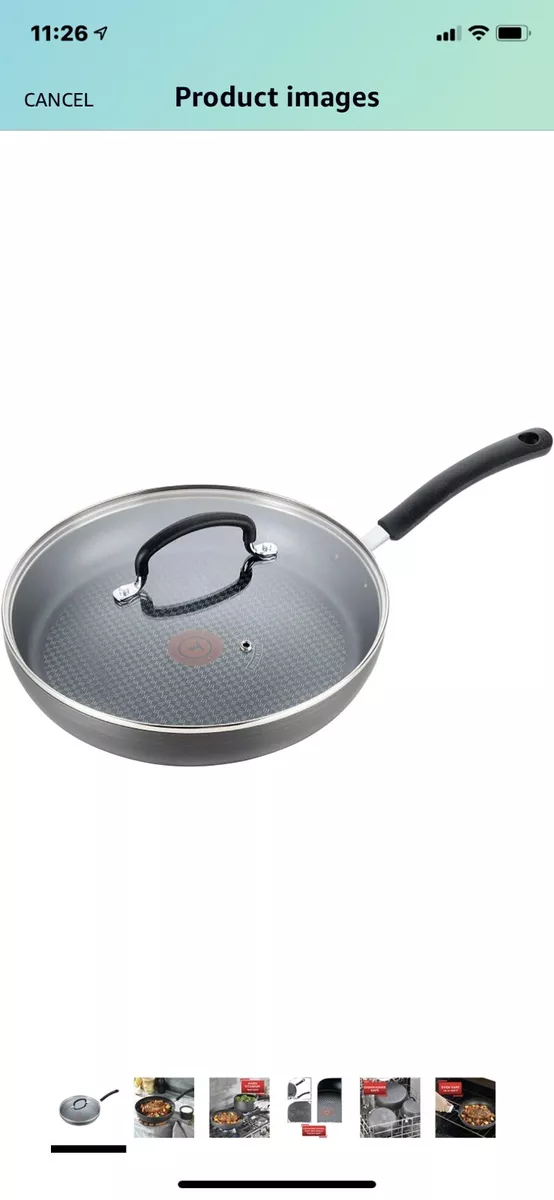 T-fal Dishwasher Safe Fry Pan With Lid Hard Anodized Titanium