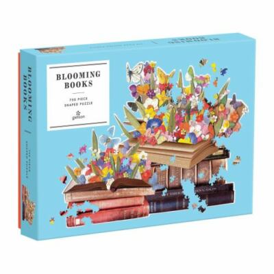 Galison Blooming Books Shaped Jigsaw Puzzle, 750 Pieces, 28.3  x 21''   Flowers,