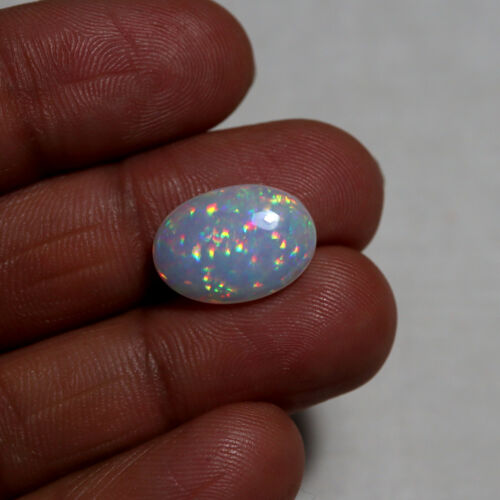 5.2 K 16.6x11.7x5.6 MM Naturale AAA Multi Fuoco Etiope Opale Ovale Cabochon - Picture 1 of 6