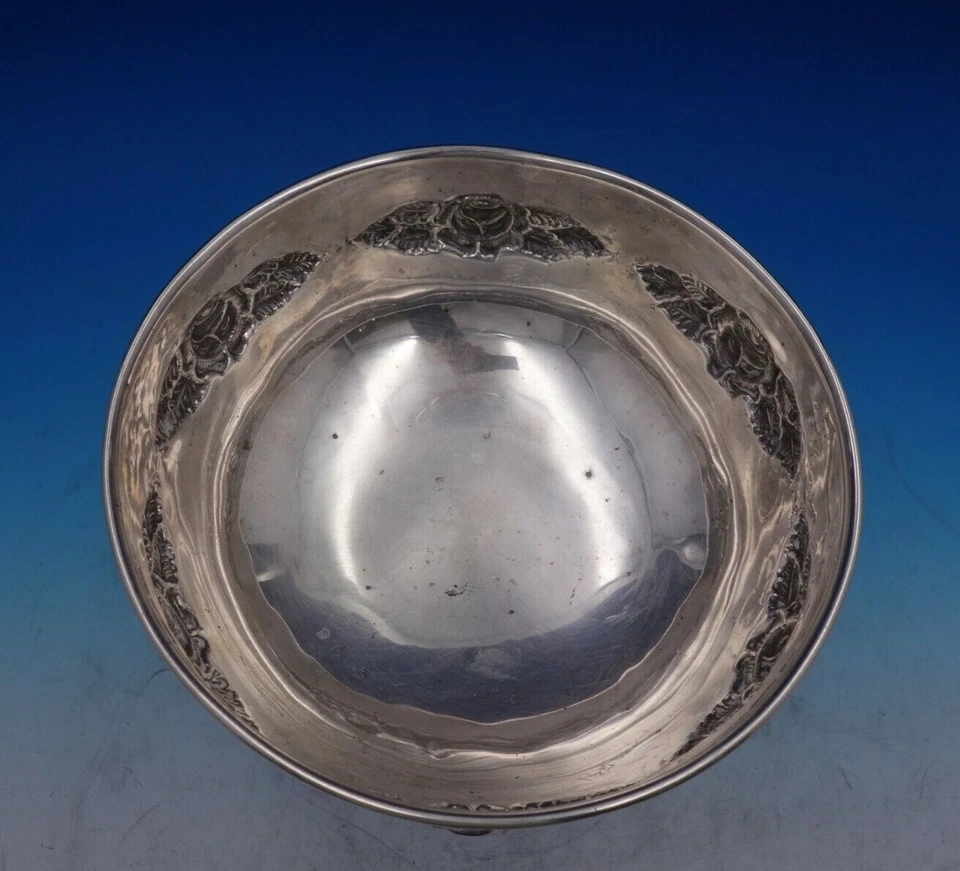 Centro de mesa de plata esterlina mexicana rosa azteca de Ballesteros (#6754) Foto 3 de 4