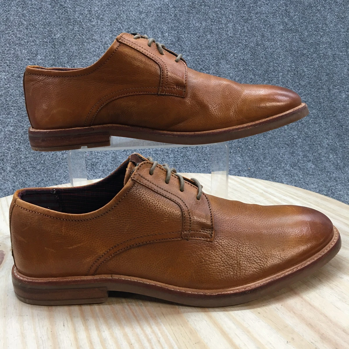Ben Sherman Shoes Mens 13 Dress Oxford Tan Leather Lace Up Almond