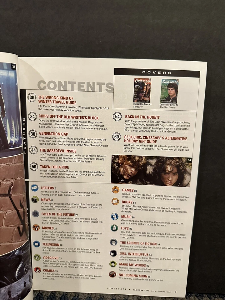 2003 January Cinescape Magazine, The Hobbit, Elijah Wood (B22) - Image 2 of 2