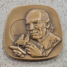 1980 Jonas Salk Jewish American Hall Of Fame Medicine Honoree Bronze Medallion
