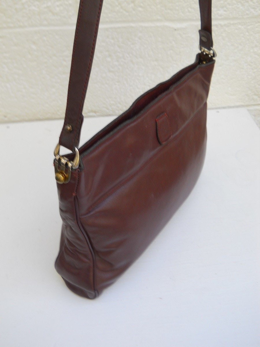 Etienne Aigner Vintage Classic Dark Burgundy Leather Flex-Frame