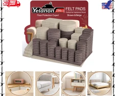 Felt Furniture Pads for Hardwood Floors - 216 Pcs, Beige & Brown