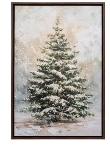 Snowy Tree Light Up Canvas Wall Decor Viral Christmas Holiday Home Decor - Picture 4 of 4