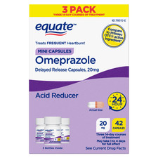 Equate Omeprazole Delayed Release Mini Capsules 20 Mg, Frequent Heartburn Medici