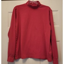 Lands' End Women Mock Neck T Shirt Long Sleeve Top PINK Size XL 18-20 