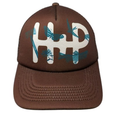 Huck + Paddle Brown Trucker Hat White Nature Graphic Snapback OS Sun Valley