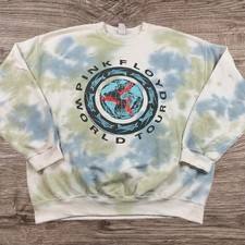 Pink Floyd World Tour / Retro Tie Dye Crewneck Sweatshirt Adult Size Large